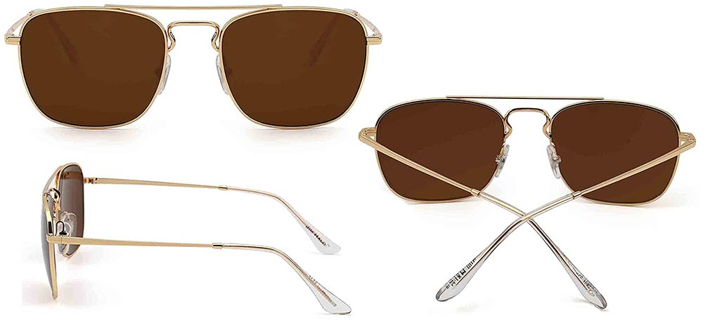 JIM HALO - Burn Notice Retro Square Aviator Sunglasses